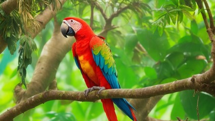 Obraz premium red and yellow macaw.