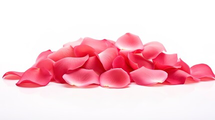 Delicate rose petals on a white background. Generation AI