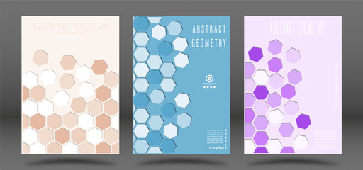 Geometric cover design. A set of layouts for the design of the cover, banner, poster, postcard and corporate design. The idea of interior and decorative creativity