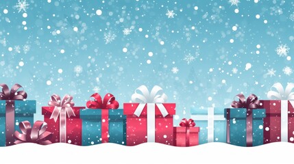 Christmas and Holiday Gifts Snow Winter Background stock illustration