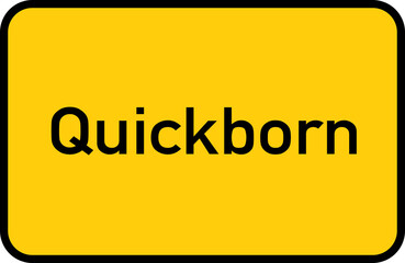 City sign of Quickborn - Ortsschild von Quickborn