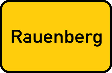 City sign of Rauenberg - Ortsschild von Rauenberg