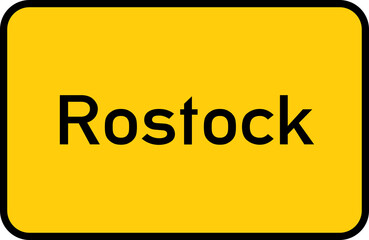 City sign of Rostock - Ortsschild von Rostock