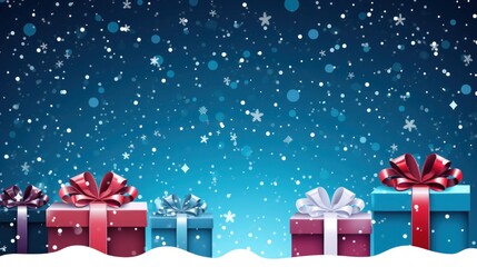 Christmas and Holiday Gifts Snow Winter Background stock illustration