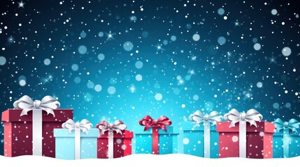 Christmas and Holiday Gifts Snow Winter Background stock illustration
