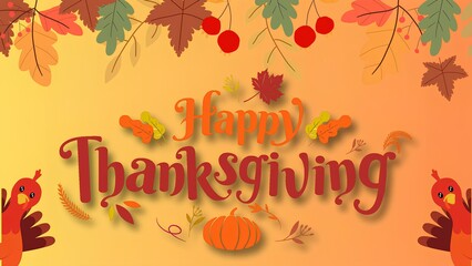 Happy Thanksgiving, autumn leaves 