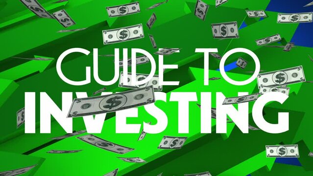 Guide to Investing Money Stock Market Trading Grow Increase Wealth Portfolio 3d Animation
