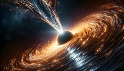 Cinematic Black Hole Absorbing Star in Vibrant Sci-Fi Scene