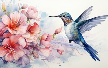 Hummingbird and Floral Elegance