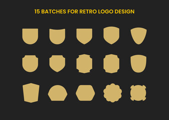 Vector retro badge collection 15 pieces - obrazy, fototapety, plakaty