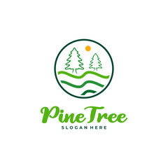 Pine Tree logo design vector. Creative Pine Tree logo concepts template