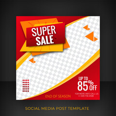 Super sale social media post vector template