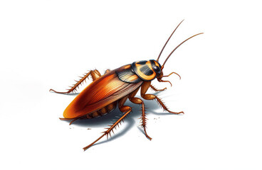 cockroach isolated on white background. ai generative