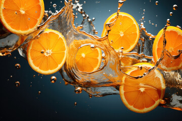 Orange juice that is poured into a Water, Fresh orange juice