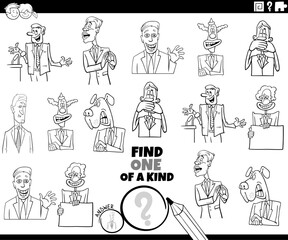 one of a kind task with businessmen or politicians coloring page