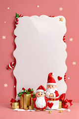 christmas wish card template with santa claus