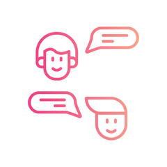 Talking icon isolate white background vector stock illustration.