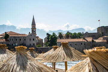 Budva, plaża, starówka, Czarnogóra, Montenegro, Europe - obrazy, fototapety, plakaty