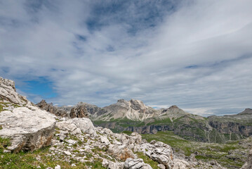 the wonderful rocks of the Italian Dolomnite mountains in summer