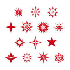 Christmas stars, clip art isolated on white background