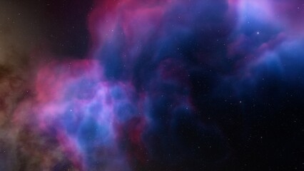 Deep space nebula with stars. Bright and vibrant Multicolor Starfield Infinite space outer space background with nebulas and stars. Star clusters, nebula outer space background 3d render
