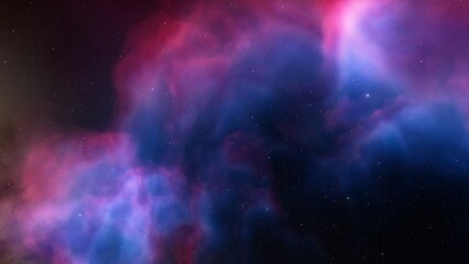 Deep space nebula with stars. Bright and vibrant Multicolor Starfield Infinite space outer space background with nebulas and stars. Star clusters, nebula outer space background 3d render
