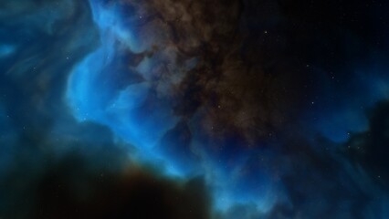 Deep space nebula with stars. Bright and vibrant Multicolor Starfield Infinite space outer space background with nebulas and stars. Star clusters, nebula outer space background 3d render  © ANDREI