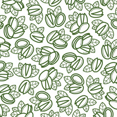 Pistachio nuts, background set. collection icon pistachio nuts. Vector