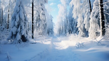 Winter's Wilderness Beckons: Embark on adventures in the cold, discovering the serenity of snowy forest trails that lead to seasonal beauty."