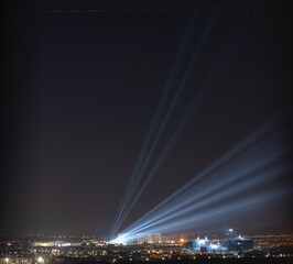 Laser lights light up the night