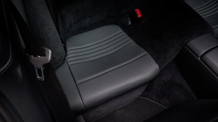Black leather back seat