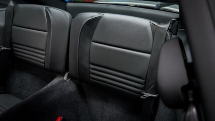 Black leather back seat