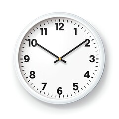 a white clock with black hands