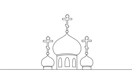 Church. Domes. One line