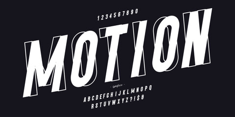Font motion vector modern typography for infographics, video, promotion, poster, book. 10 eps - obrazy, fototapety, plakaty