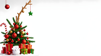 christmas tree and gifts, banner template