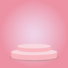 Pink podium in 3D