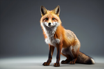 Fototapeta premium fox sitting in the studio