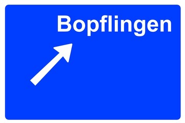 Illustration eines Autobahn-Ausfahrtschildes mit der Beschriftung 