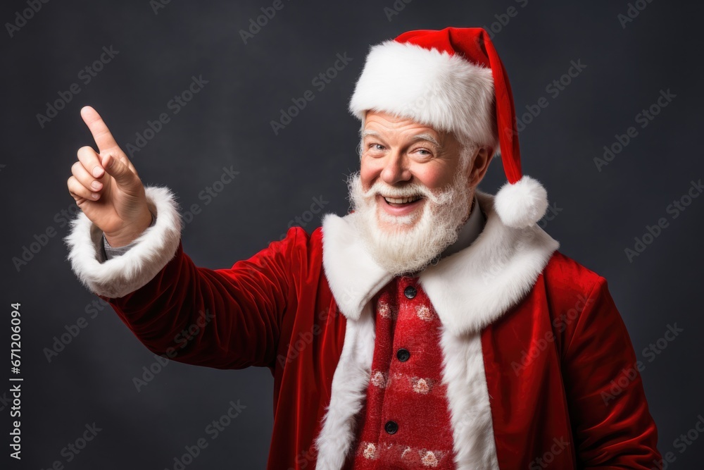 Poster teacher conducting a new year lesson in festive attire isolated on a gradient background