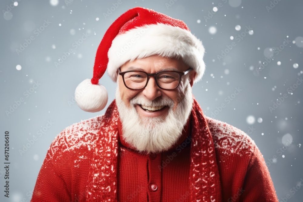 Poster teacher in holiday attire conducting new year lesson background with empty space for text