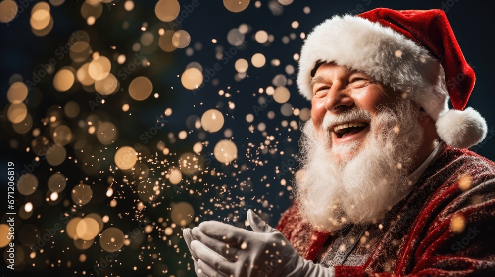Poster teacher in holiday attire conducting new year lesson background with empty space for text