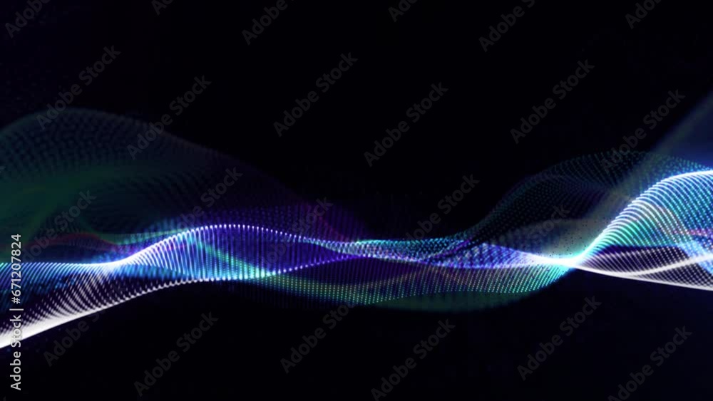 Wall mural glowing particle wave abstract background