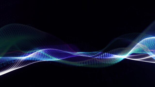 glowing particle wave abstract background