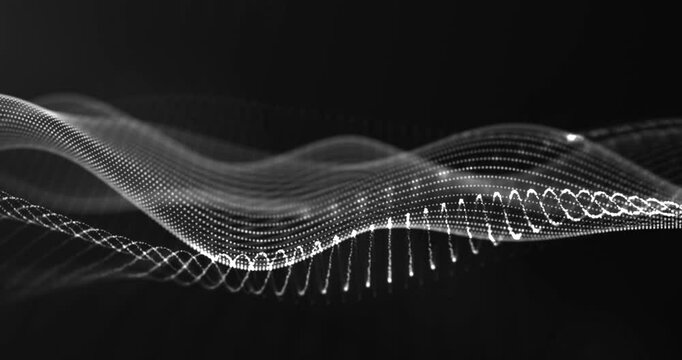 glowing particle wave abstract background