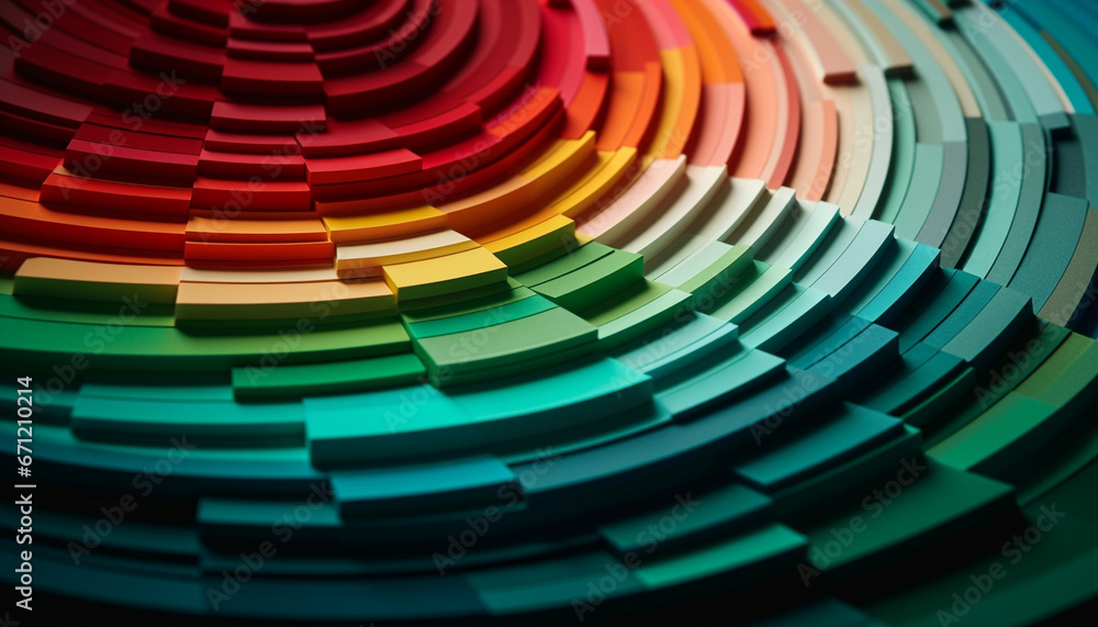 Poster vibrant colors in a spiral shape create a modern backdrop generated by ai