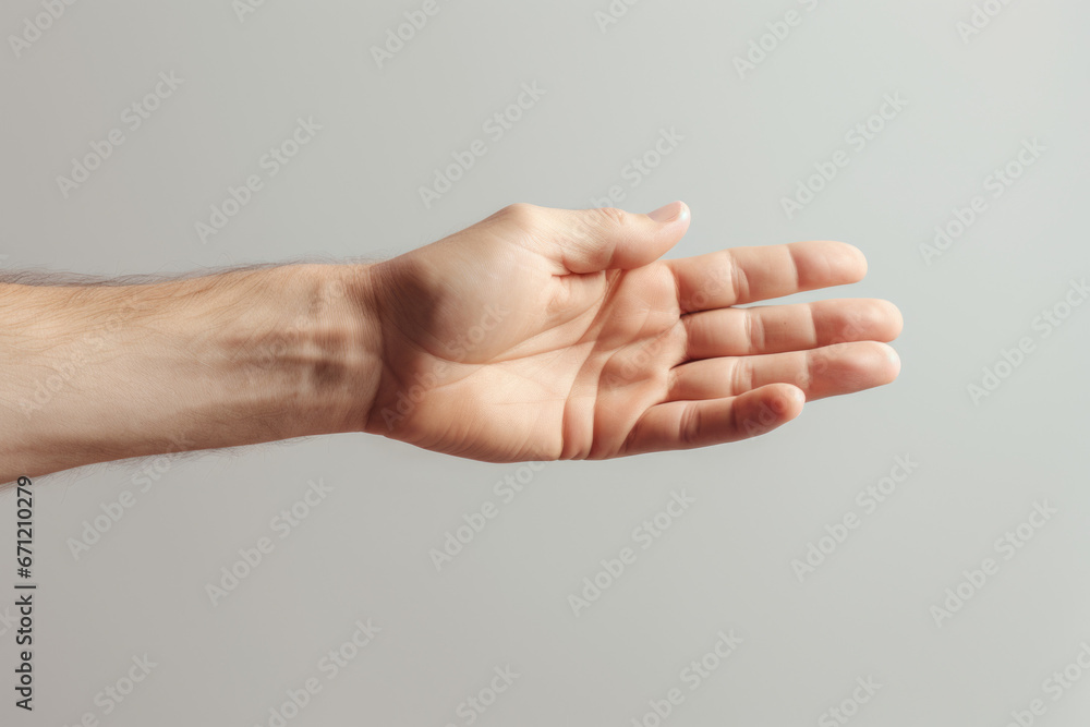 Poster a person's hand holding something in the air. suitable for various uses