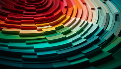 Vibrant colors in a spiral shape create a modern backdrop generated by AI