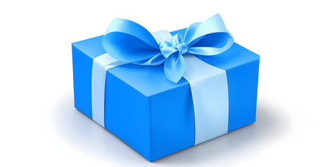Obraz premium blue gift box with bow