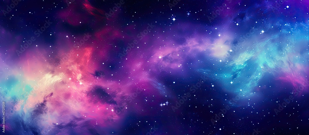 Canvas Prints a modern fashion template for seamless design with a colorful pattern featuring a galaxy inspired ba